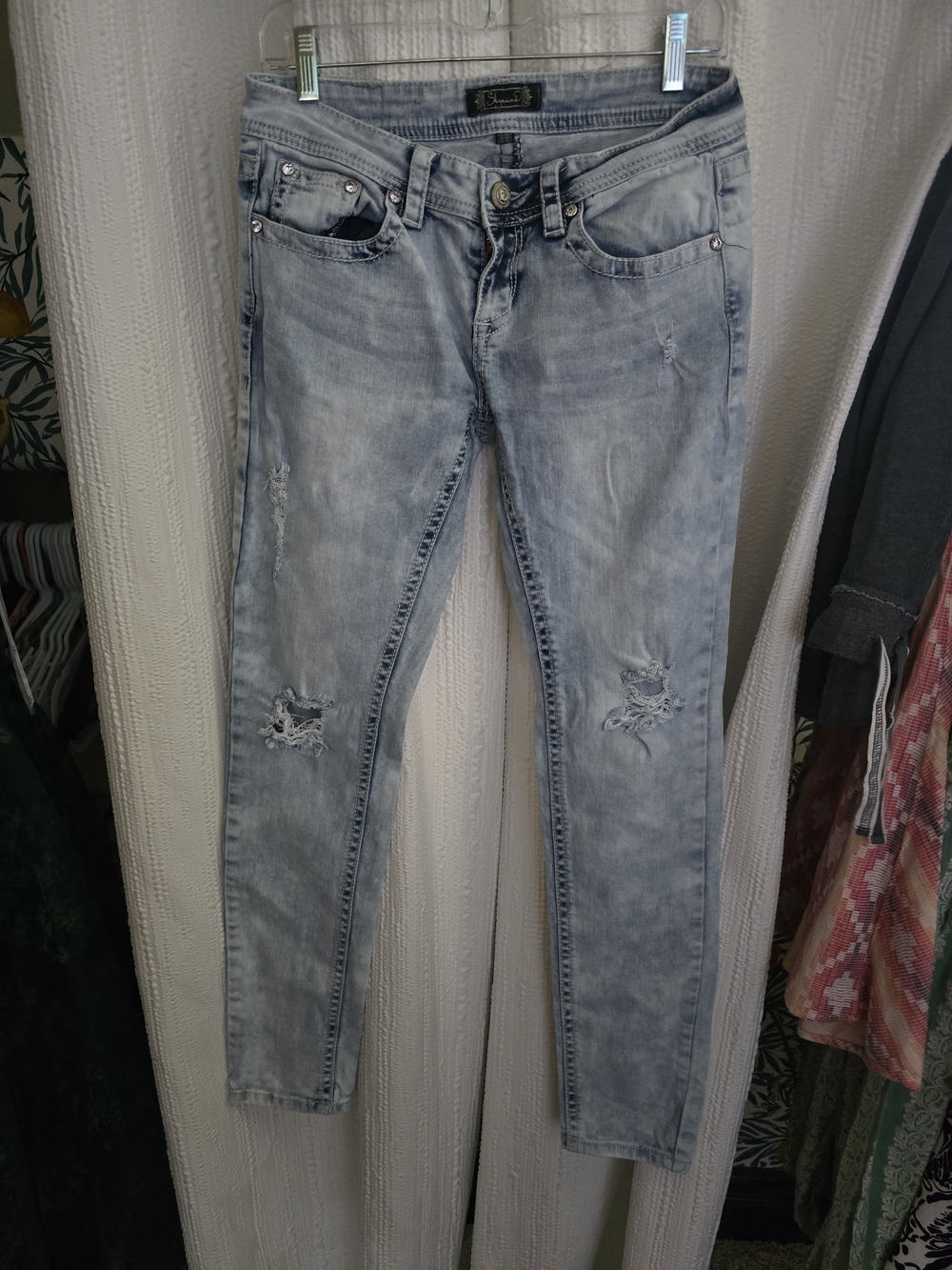 Shyanne Light Blue Skinny Jeans with Knee Rips